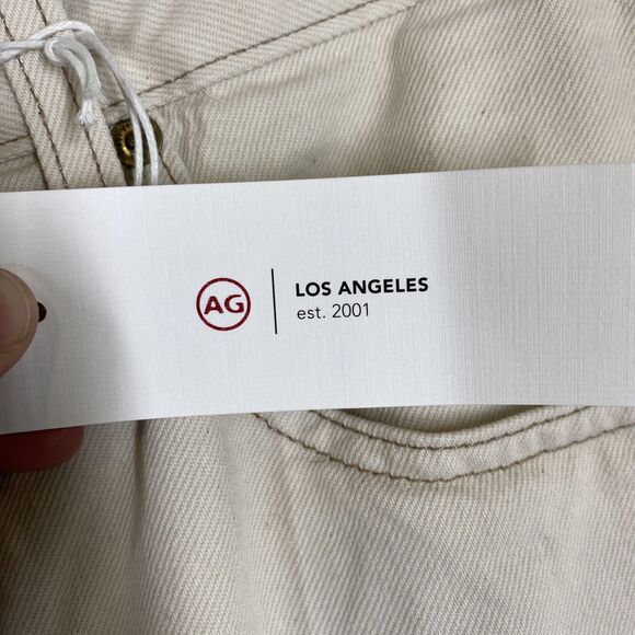 AG Kora Jeans Womens 29 High Rise Wide Leg Cream Denim Pants Cotton Casual - Picture 8 of 12